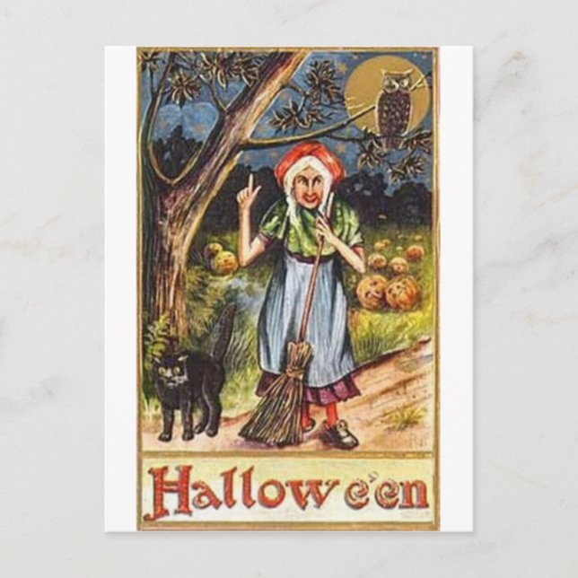 Vintage Halloween Greeting Cards Classic Posters (Front)