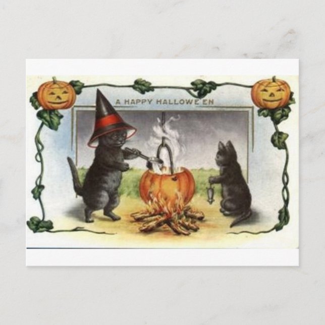 Vintage Halloween Greeting Cards Classic Posters (Front)
