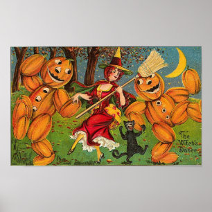 Vintage Halloween Greeting Cards Classic Posters