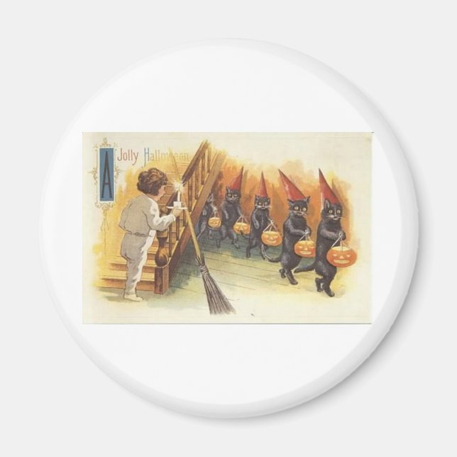 Vintage Halloween Greeting Cards Classic Posters Magnet (Front)