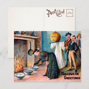 Vintage Halloween Greeting Postcard