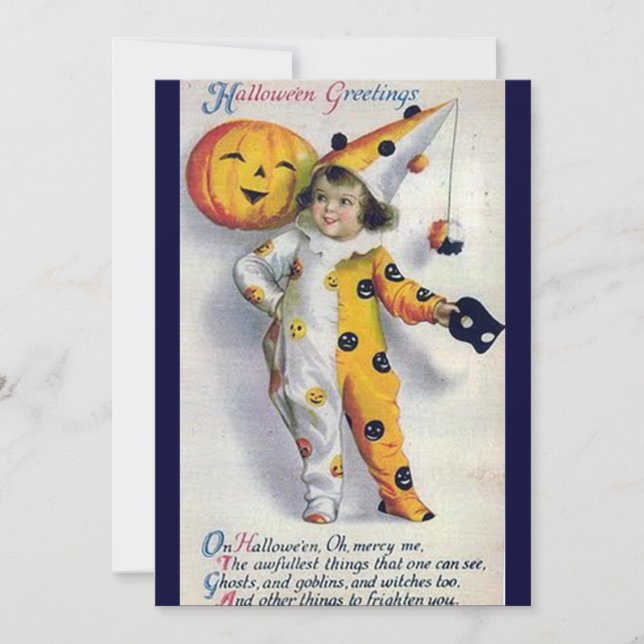 Vintage Halloween Greetings Invitations (Front)