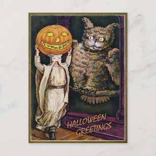 Vintage Halloween Greetings Postcard