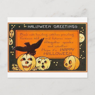 Vintage Halloween Greetings Postcard