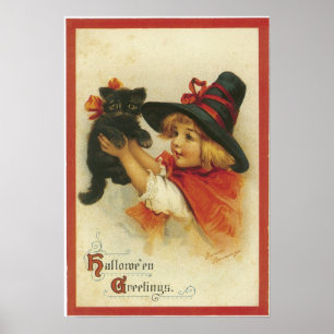 Vintage Halloween Greetings Poster