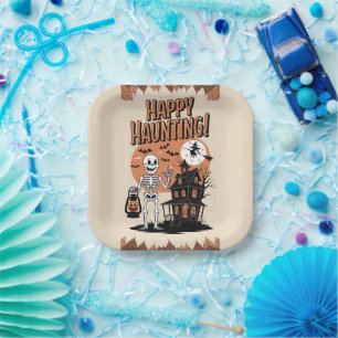 Vintage Halloween - Happy Haunting Paper Plate