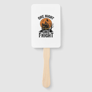 Vintage Halloween Haunt Witch Moon Graphic_1 Hand Fan