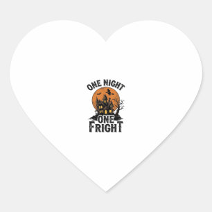 Vintage Halloween Haunt Witch Moon Graphic_1 Heart Sticker