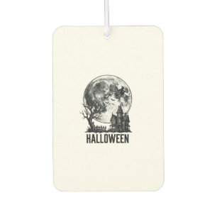 Vintage Halloween Haunted House Moon Shirt Design_ Air Freshener