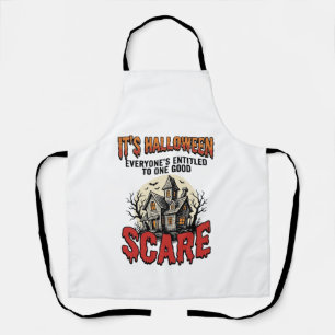 Vintage Halloween Haunted House Scare Shirt Design Apron