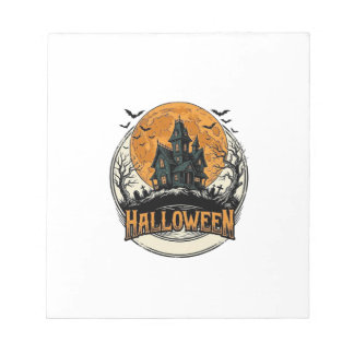 Vintage Halloween Haunted House Vector Design_1 Notepad