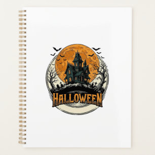 Vintage Halloween Haunted House Vector Design_1 Planner