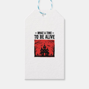 Vintage Halloween Haunted House What A Time Shirt Gift Tags