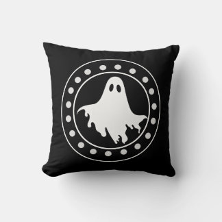 Vintage Halloween Haunted Throw Pillow