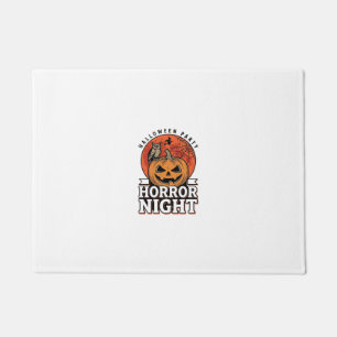 Vintage Halloween Horror Night Pumpkin Shirt Desig Doormat