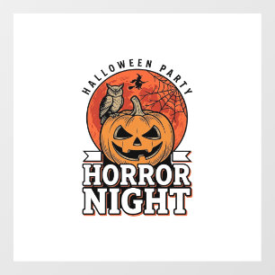 Vintage Halloween Horror Night Pumpkin Shirt Desig Window Cling