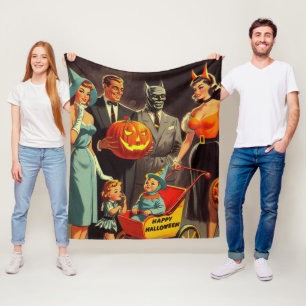 Vintage Halloween Illustration Fleece Blanket