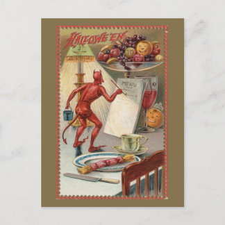 Vintage Halloween illustration funny Postcard