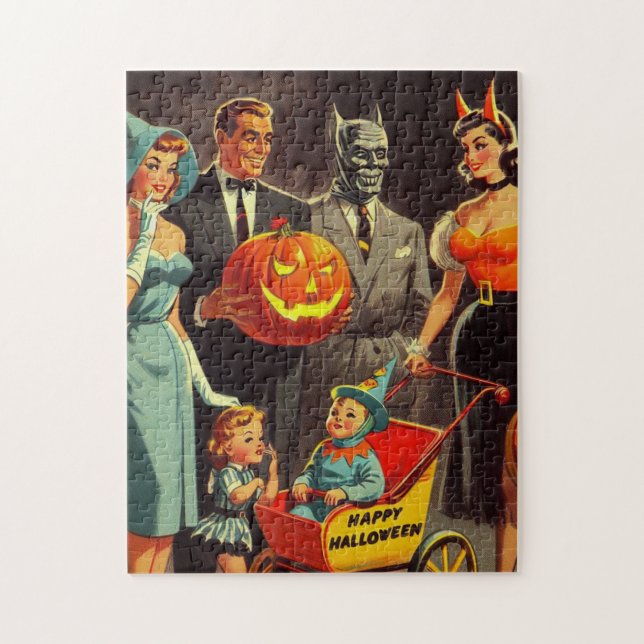 Vintage Halloween Illustration Jigsaw Puzzle (Vertical)