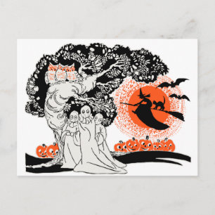 Vintage Halloween Illustration Postcard