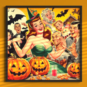 Vintage Halloween Illustration Poster