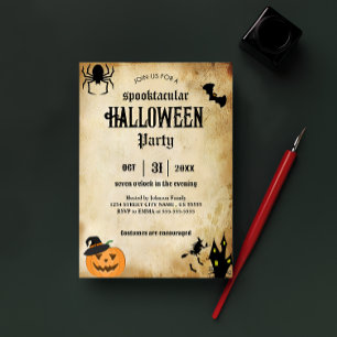 Vintage Halloween Invitation Antique Adultes