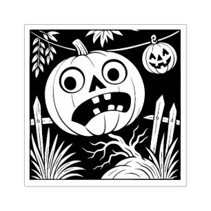 Vintage Halloween Jack O'Lantern Rubber Stamp