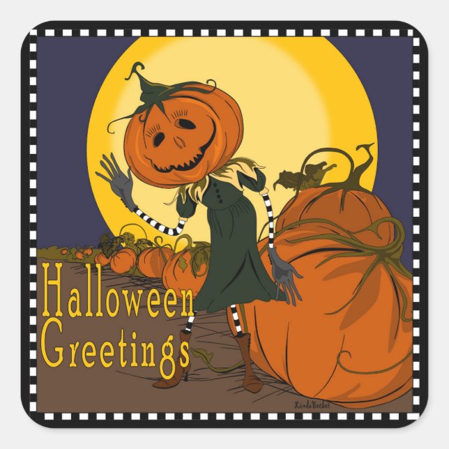 Vintage Halloween Jackolantern Sticker (Front)