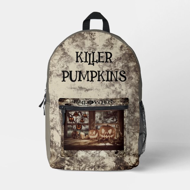 Vintage,Halloween. Killer Pumpkins  Printed Backpack (Front)