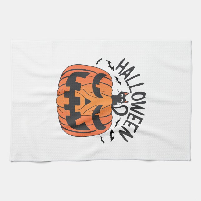 Vintage Halloween  Kitchen Towel (Horizontal)