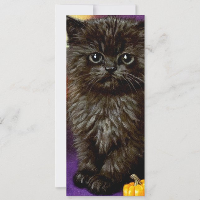 Vintage Halloween Kitten Invitation (Front)