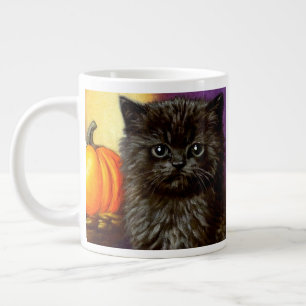 Vintage Halloween Kitten Large Coffee Mug
