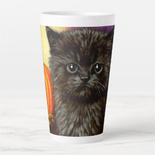 Vintage Halloween Kitten Latte Mug
