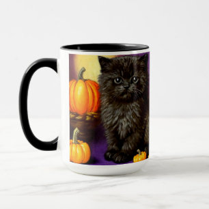 Vintage Halloween Kitten Mug
