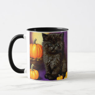 Vintage Halloween Kitten Mug