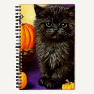 Vintage Halloween Kitten Notebook