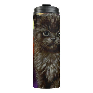 Vintage Halloween Kitten Thermal Tumbler