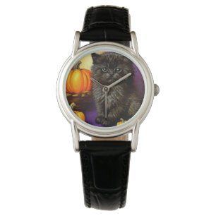 Vintage Halloween Kitten Watch