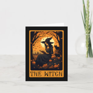 Vintage Halloween La Sorcière Carte Tarot Lecture