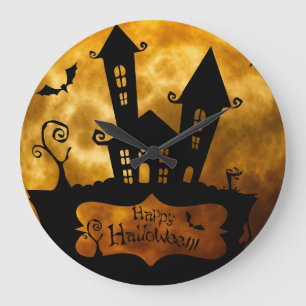 Vintage Halloween Large Clock