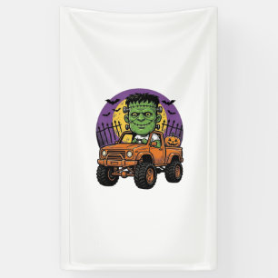 Vintage Halloween Monster Truck Pumpkin Shirt_1 Banner
