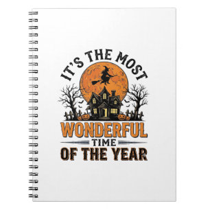 Vintage Halloween Most Wonderful Time Shirt Design Notebook