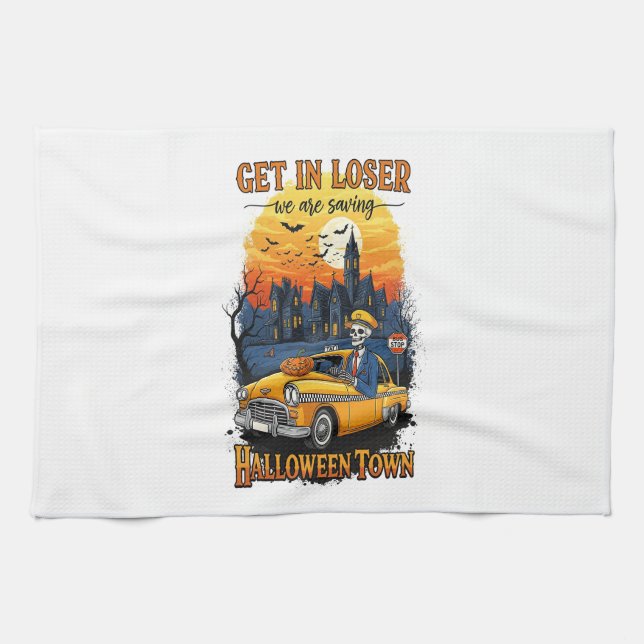 Vintage Halloween Movie Kitchen Towel (Horizontal)