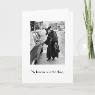 Vintage Halloween - My Broom is in the Shop, Card