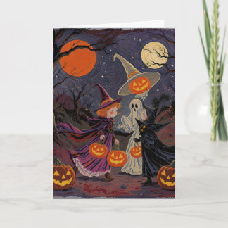 Vintage Halloween Night Greeting Card