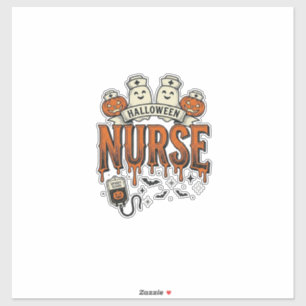 Vintage Halloween Nurse Ghost Pumpkin Design_1