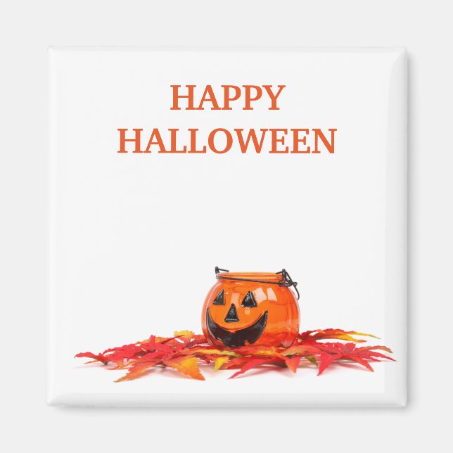 Vintage Halloween Orange Pumpkin Magnet (Front)