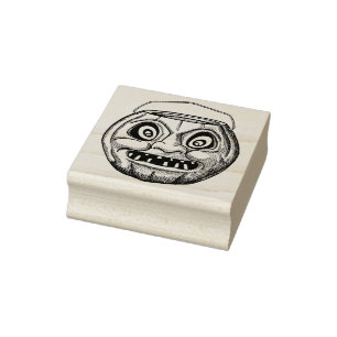 Vintage Halloween Paper Mache Jack O'Lantern Rubber Stamp