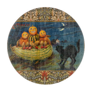 Vintage Halloween Party Black Cat Cutting Board