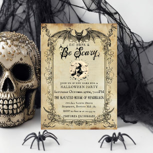 Vintage Halloween Party Invitation Gothic Haunte